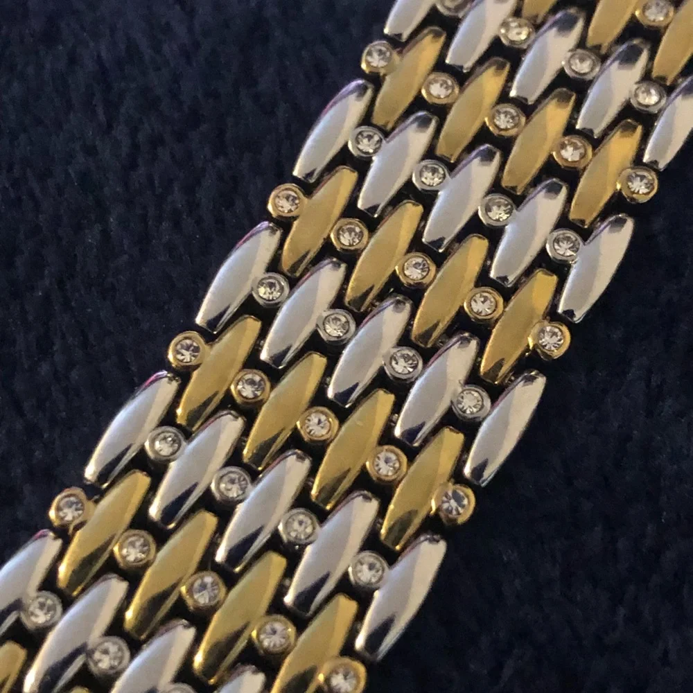 Vintage ladies Xanadu dual tone basket weave watch